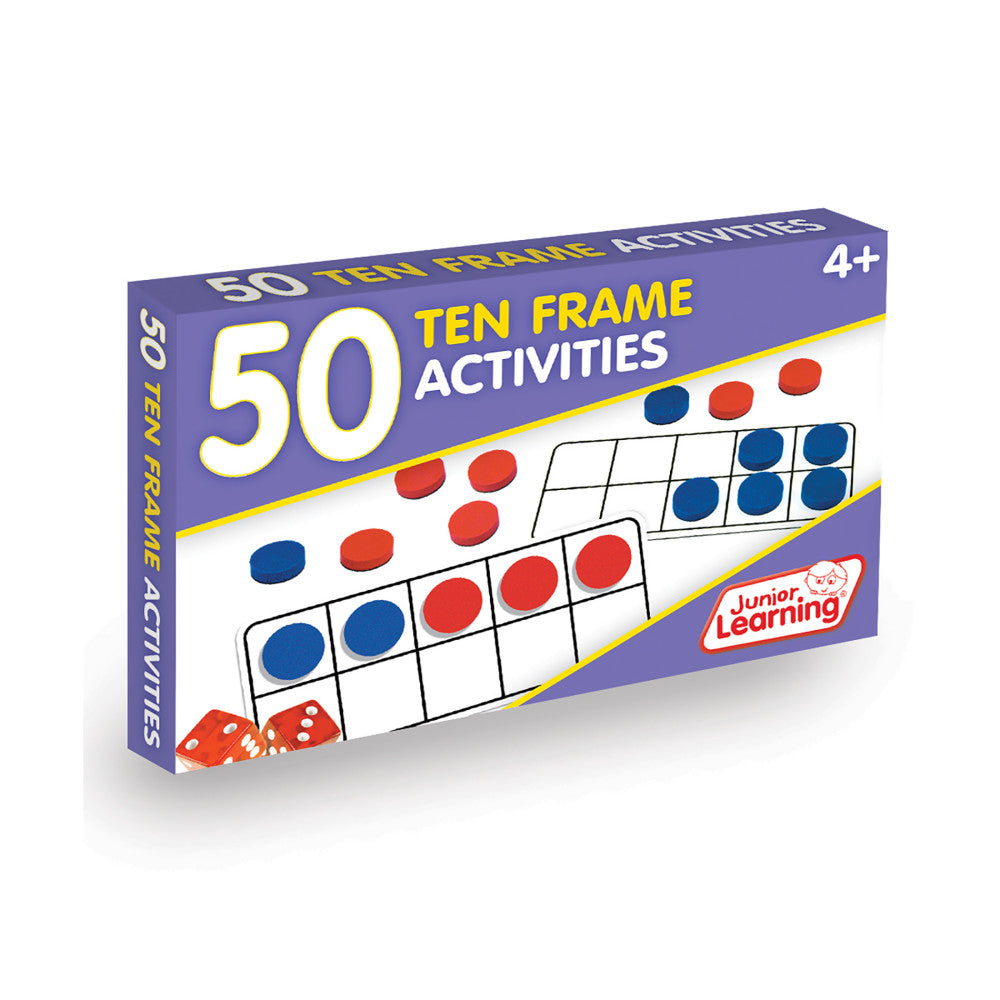 Junior Learning 50 Ten Frame Activities - Educational Math Set for Ages 4-6