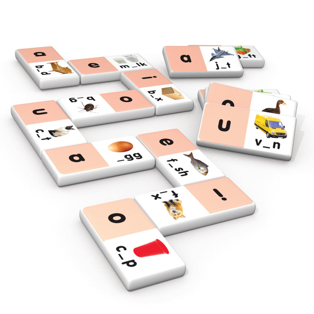 Junior Learning Short Vowels Dominoes - Educational Matching Game