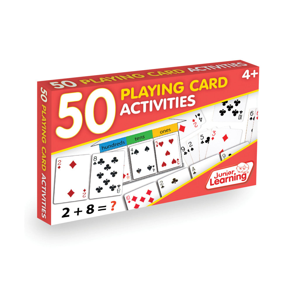 Junior Learning 50 Playing Card Activities Set - Math Skills for Ages 5-6