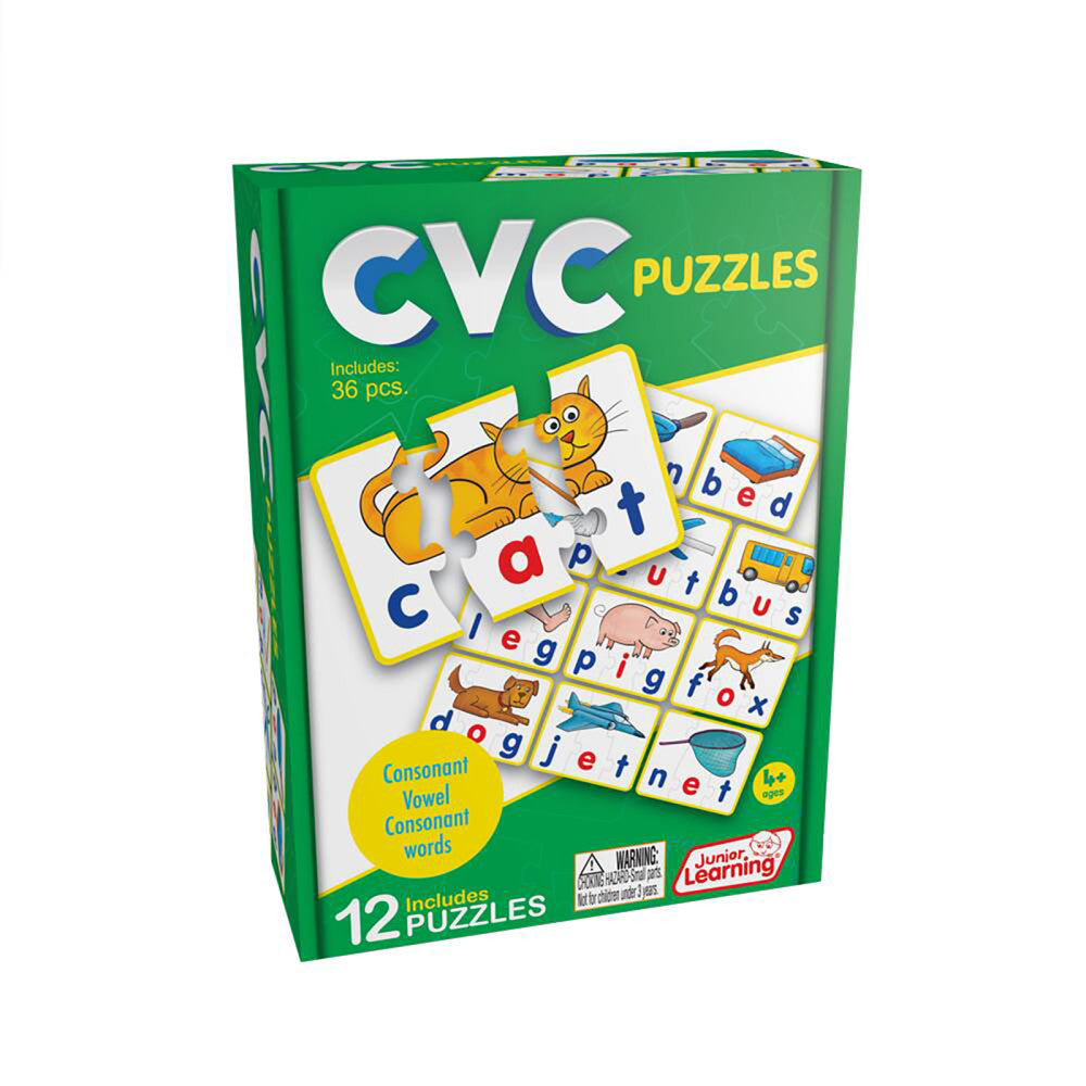 Junior Learning CVC Word Builder Puzzles - Educational Toy for Ages 4-5