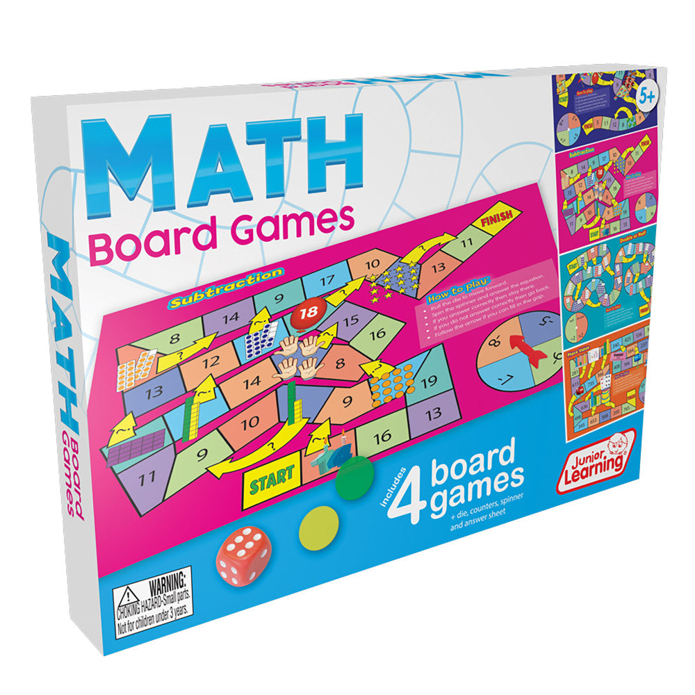 Junior Learning Math Board Games Set - Educational Toy for Ages 5-6