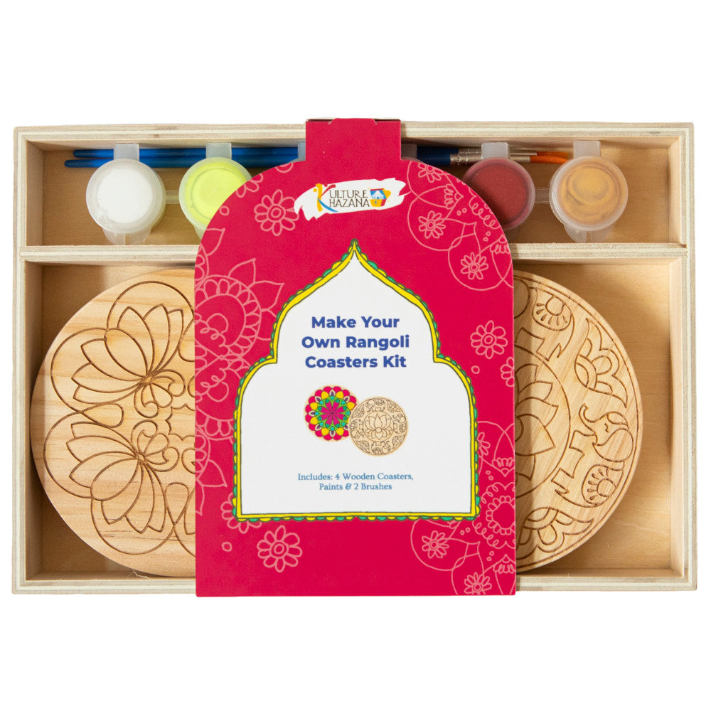 Kulture Khazana DIY Rangoli Coaster Painting Kit - Cultural Art Set