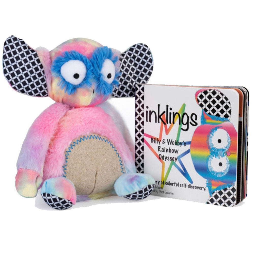 Inklings Rainbow Wobby Plush and Board Book Set - Pastel Rainbow