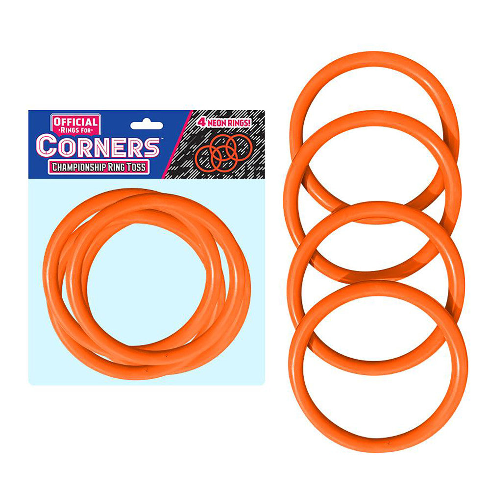 Corners Championship Ring Toss: 4pc Orange Ring Set - Indoor/Outdoor Fun