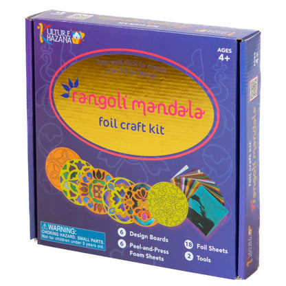 Kulture Khazana: Foil Craft Kit: Rangoli Mandala – DIY Shiny Designs, Ages 4+