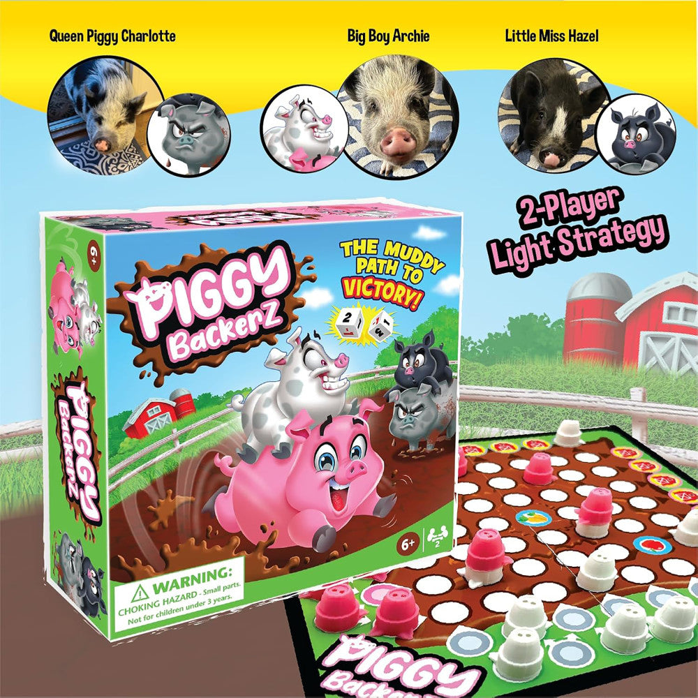 RandomLine of Creative Things: Piggy Backerz - Light Strategy Board Game, Ages 6+, 2 Players