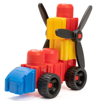 Snapo Jr. Junior Builder's Kit - 40 pcs - Colorful Blocks & Wheels