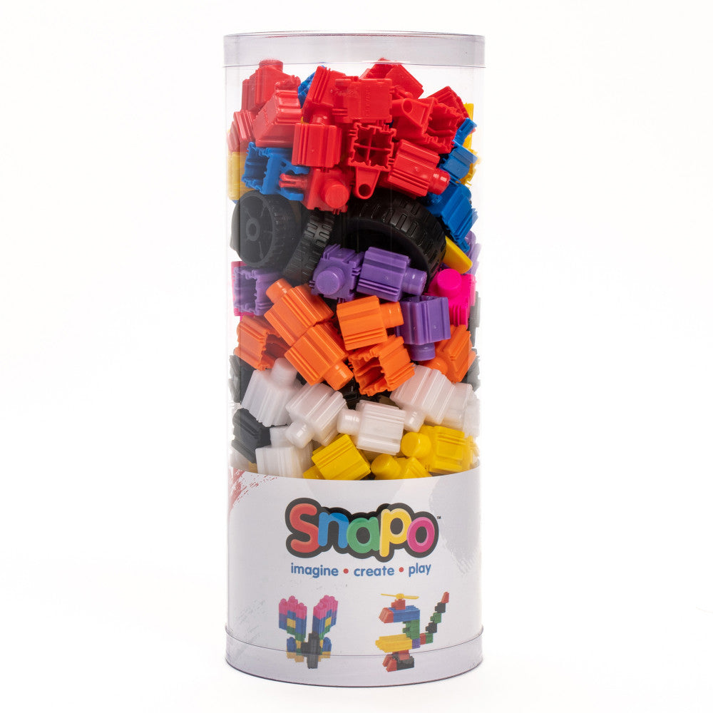 Snapo: Creative Builder's Kit - 200 pcs - Colorful Blocks & Wheels