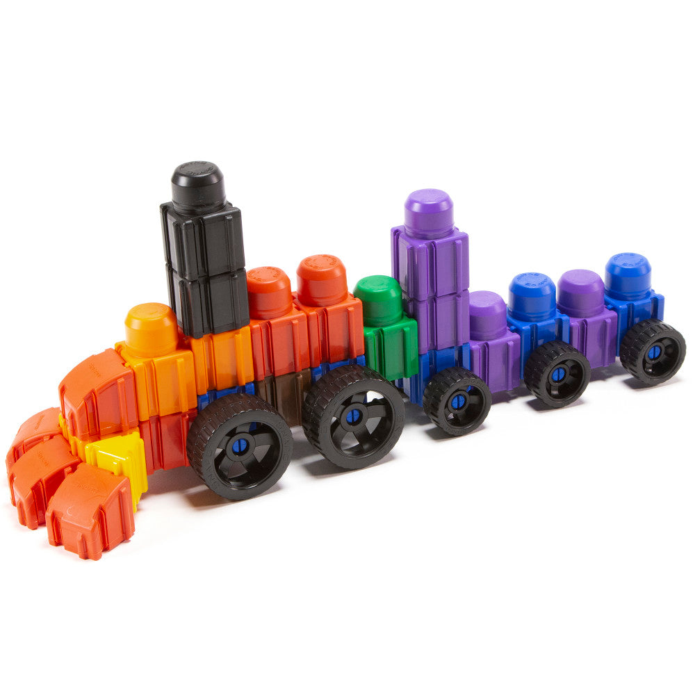 Snapo Jr. Mega Builder's Kit - 125 pcs - Colorful Blocks & Wheels