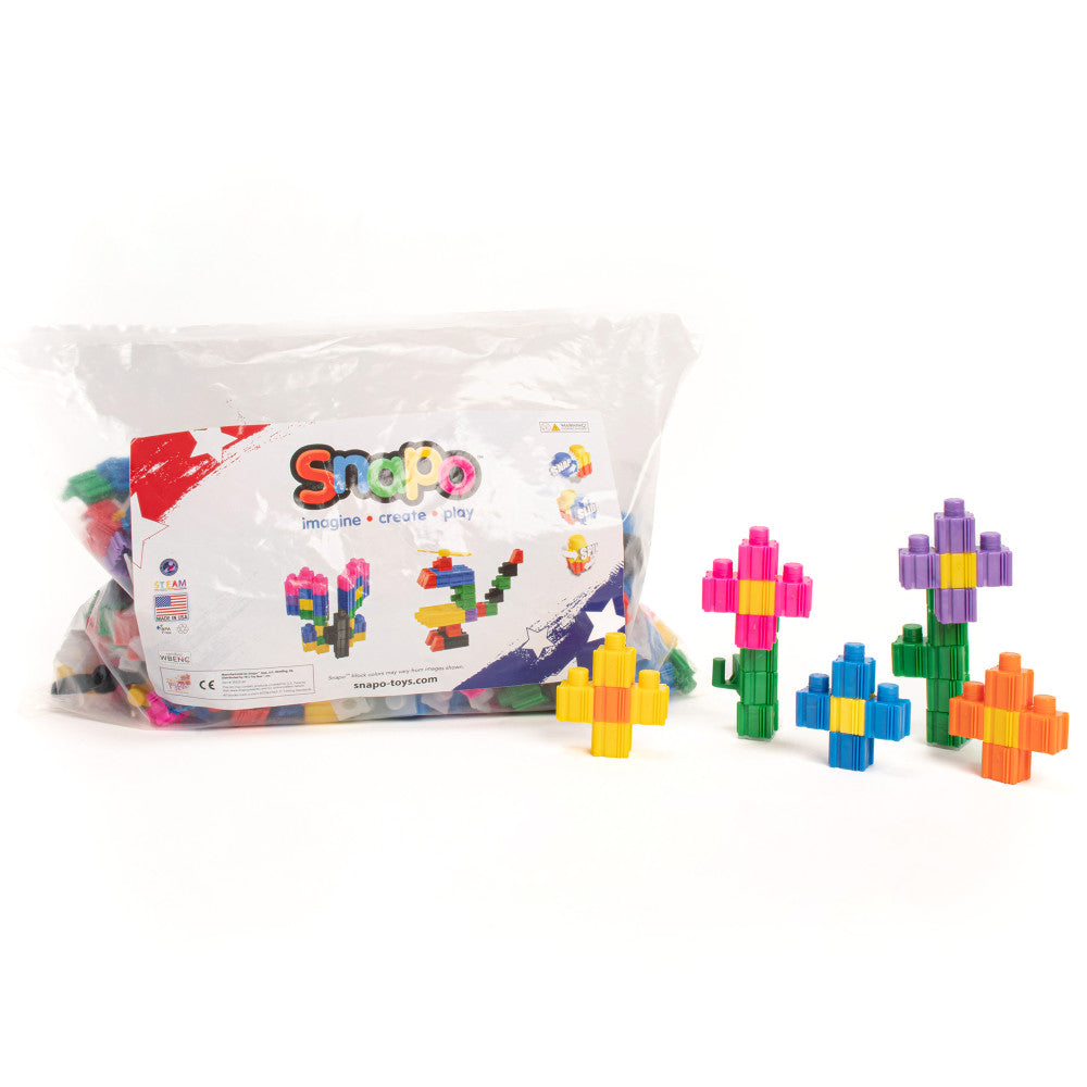 Snapo: Epic Builder's Kit - 550 pcs - Colorful Blocks & Wheels