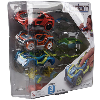 Modarri: Deluxe Car 3 Pack - S1 Street, T1 Track, X1 Dirt, Kids Ages 6+