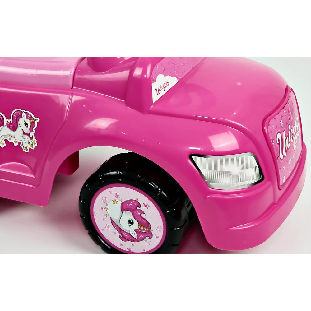 Dolu: Ride On Car: 4-In-1 Walk & Drive - Unicorn & Pink