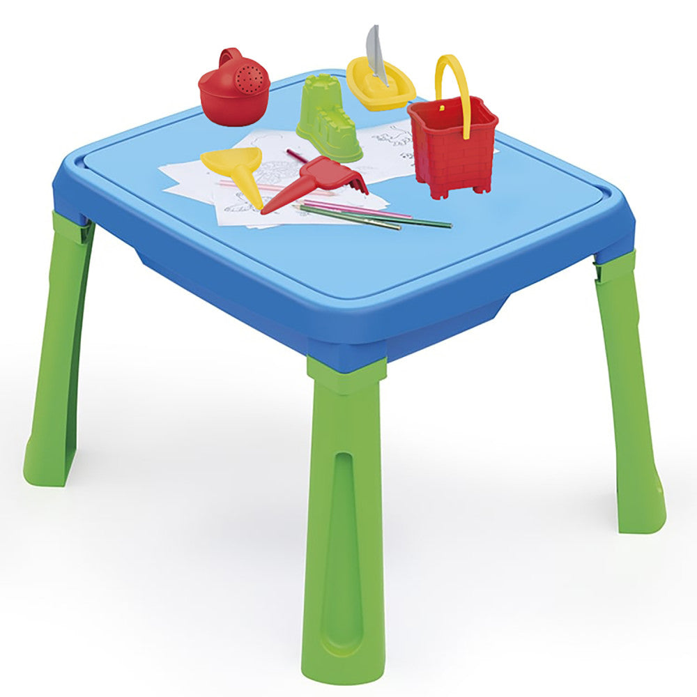 Dolu: 3-In-1 Activity Table: Sand, Water & Creativity - Blue, Green, Yellow