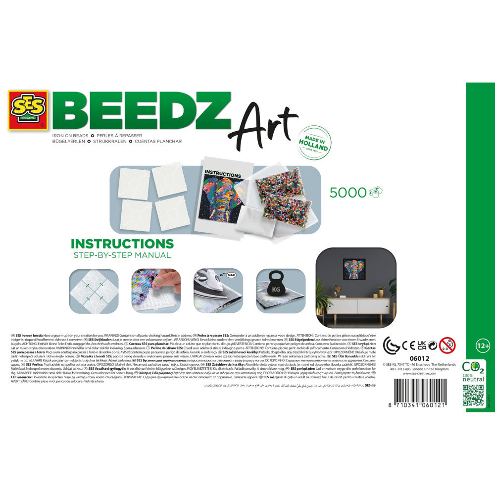 SES Creative: Beedz Art - Elephant Fantasy - Iron-On Beads Set