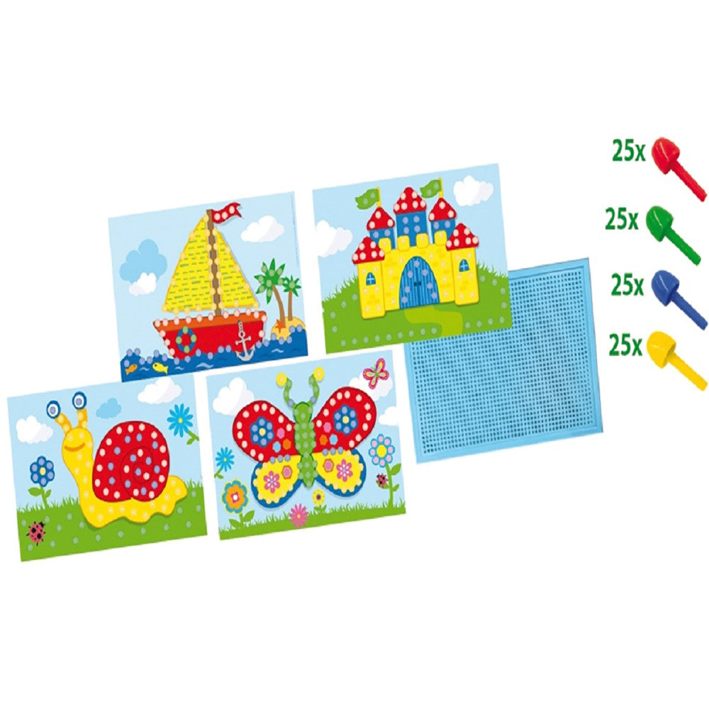 SES Creative: Mosaic Board With Cards - DIY Art & Craft Toy Set