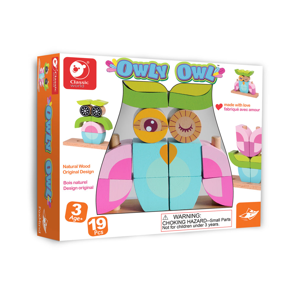 FoxMind Games Owly Owl Wooden Puzzle - 14 pc