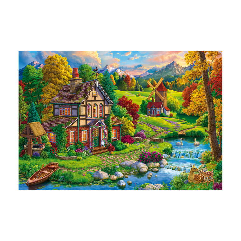 Goliath Beautiful Cozy House by the River Jigsaw Puzzle - 1000 pc