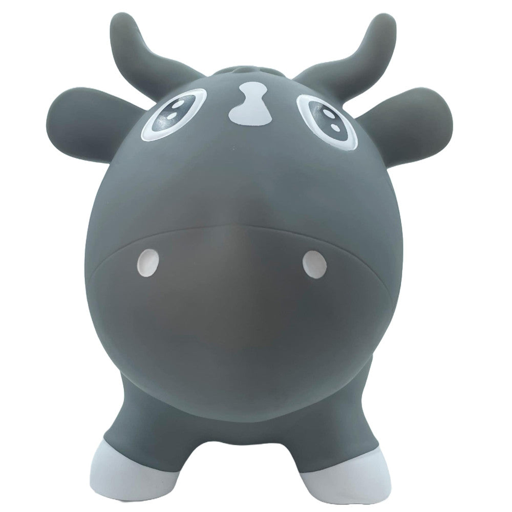 Pop It Up: Kidzzfarm Bouncing Cow: Junior - Grey - Inflatable Animal Hopper