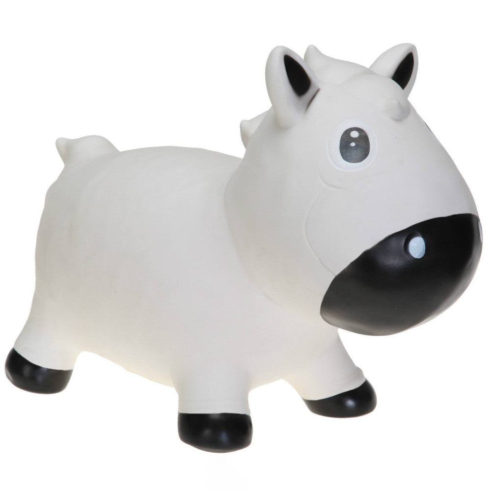 Pop It Up: Kidzzfarm Bouncing Horse: Junior - White - Inflatable Animal Hopper