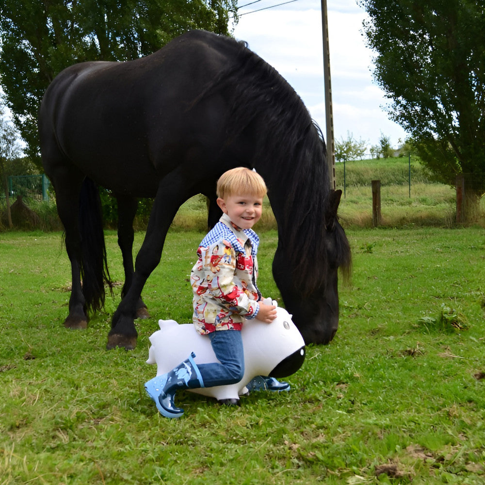 Pop It Up: Kidzzfarm Bouncing Horse: Junior - White - Inflatable Animal Hopper