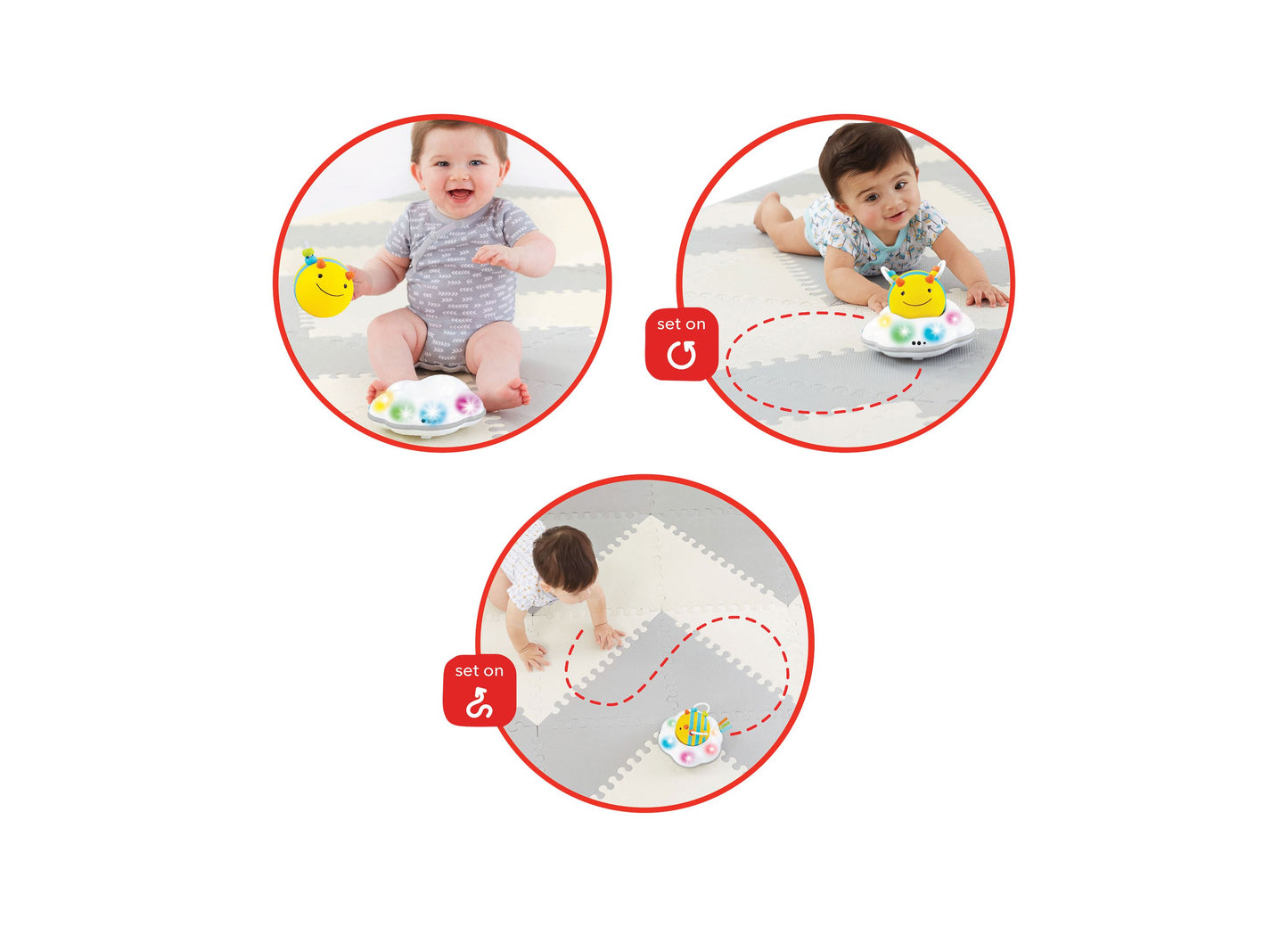 Skip Hop Explore & More Follow-Bee Crawl Toy - Interactive Crawling Companion