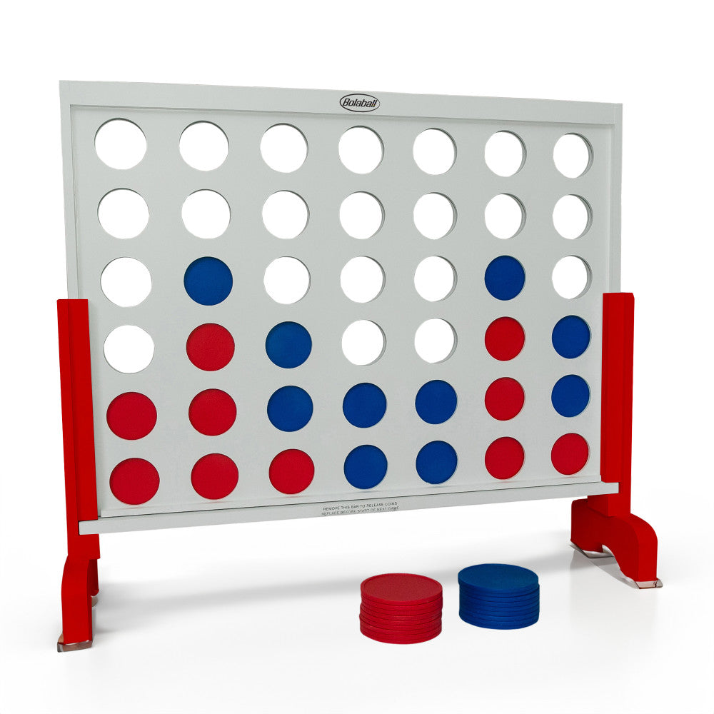 Bolaball Giant 4-In-A-Row Outdoor Game, White, 32x24 Inch - Family Fun Connect Four