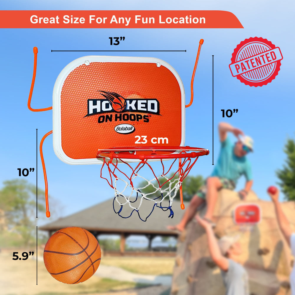 Bolaball Mini Basketball Hoop Set - Indoor/Outdoor Adjustable Metal Hoop-Hooks