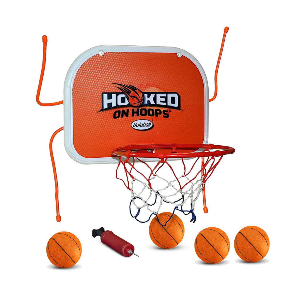 Bolaball: Hooked On Hoops - Mini Basketball Metal Hoop-Hooks Set