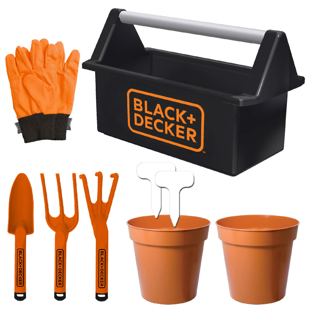 Black and Decker Kids' 8-Piece Garden Toolbox Set