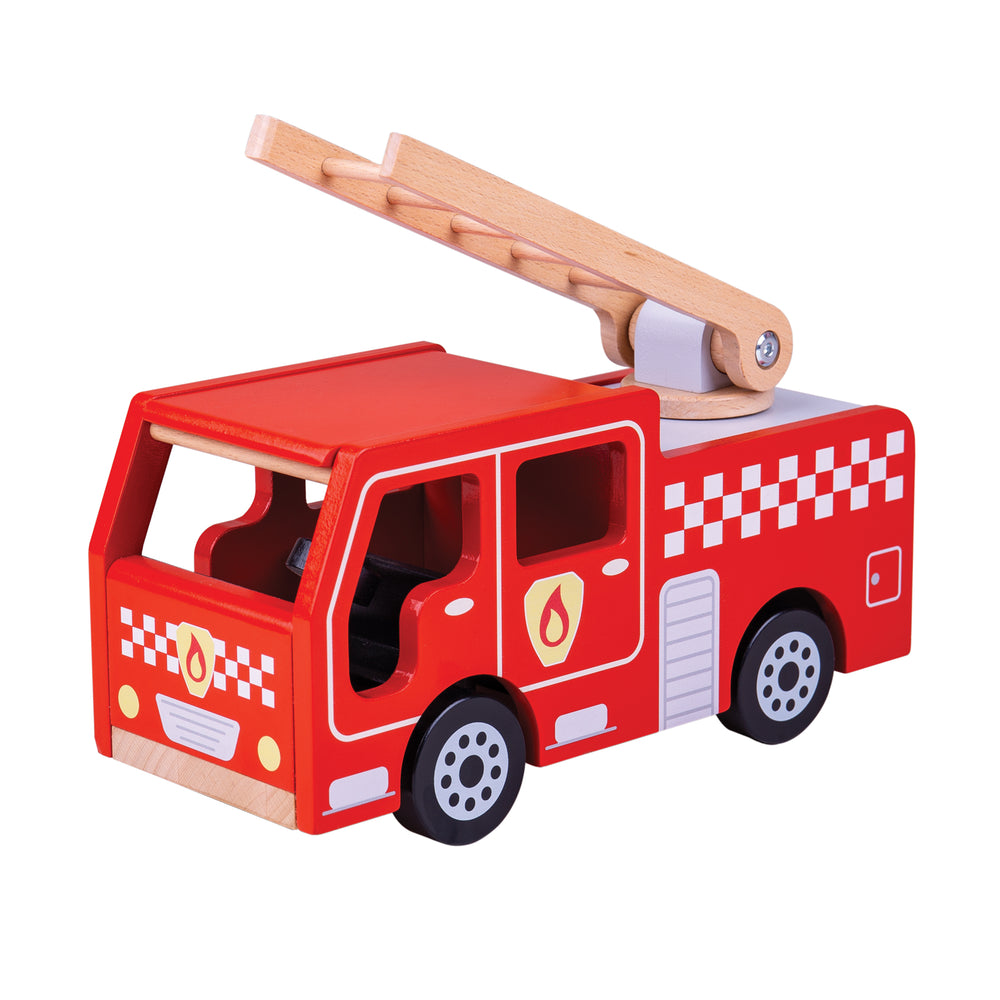 Bigjigs Toys City Fire Engine with Swivel Ladder