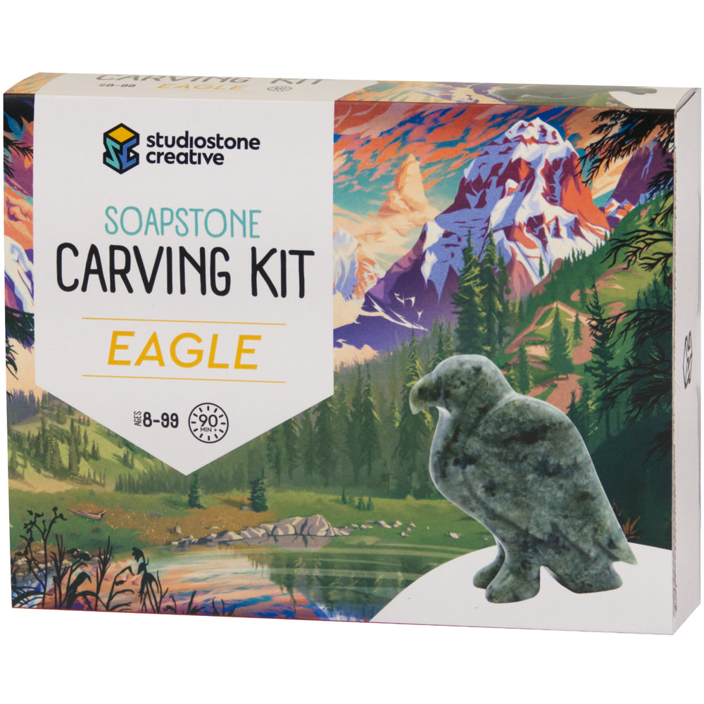 Studiostone Creative Eagle Soapstone Carving Kit - Art Sculpting Set