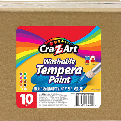 Cra-Z-Art: Classroom Pack: Washable Tempera Paints - 10 Bottle - 8oz Each