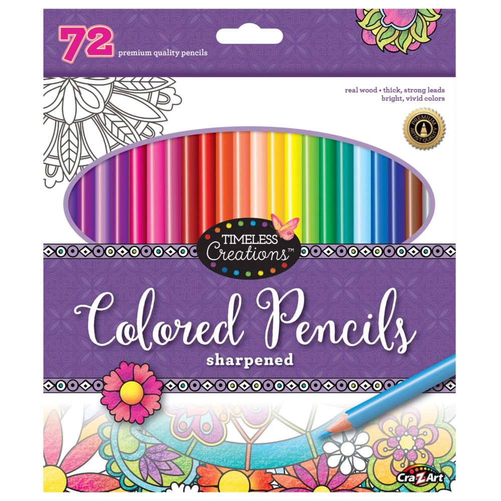 CraZArt Timeless Creations Premium 72-Count Colored Pencils Set