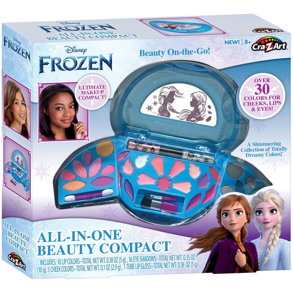 Disney Frozen II Beauty Compact - Makeup Kit for Cheeks, Lips, Eyes - Cra-Z-Art Ages 8+