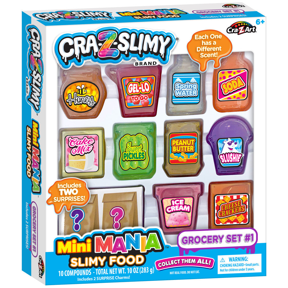 Cra-Z-Art Cra-Z-Slimy Mini Mania Slimy Food Grocery Set - 10 Scented Slimes