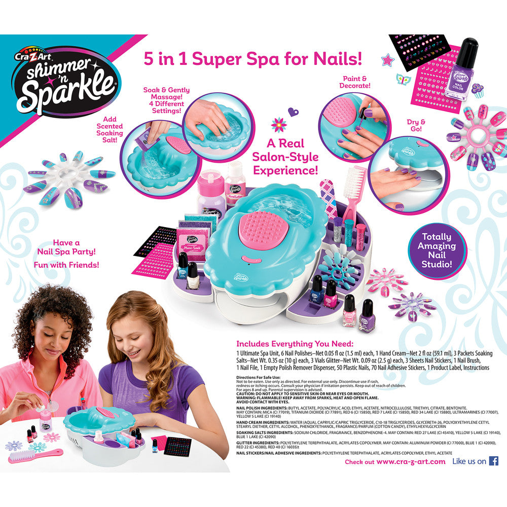 Cra-Z-Art Shimmer 'N Sparkle Ultimate Nail Spa 5-in-1 Nail Studio Kit