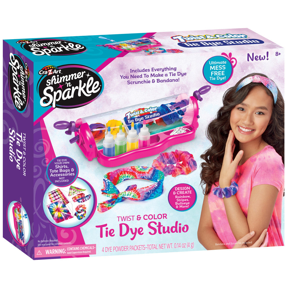 Cra-Z-Art Shimmer 'N Sparkle Twist & Color Tie Dye Studio DIY Kit