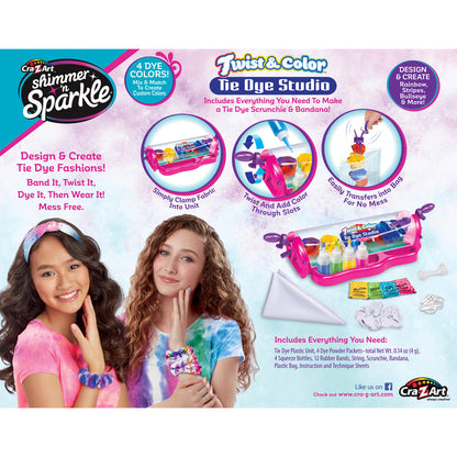 Cra-Z-Art Shimmer 'N Sparkle Twist & Color Tie Dye Studio DIY Kit