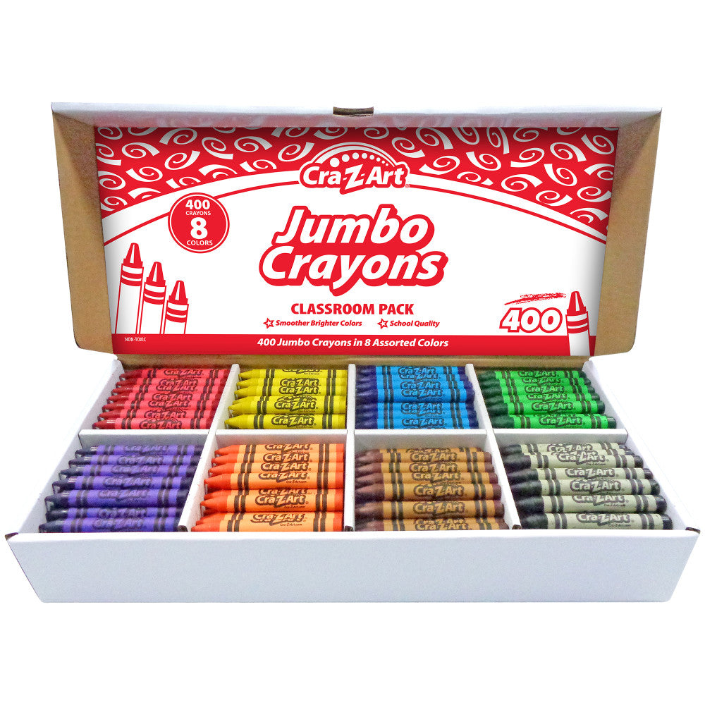 Cra-Z-Art: Classroom Pack: Jumbo Crayons - 400 Pieces - 8 Assorted Bright Colors