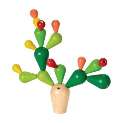 Plan Toys Balancing Cactus Game - 19 pc Wooden Puzzle