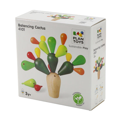 Plan Toys Balancing Cactus Game - 19 pc Wooden Puzzle