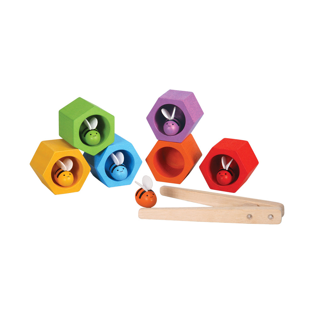 Plan Toys Beehives Game ‚Äì Colorful Sorting and Pinching Set