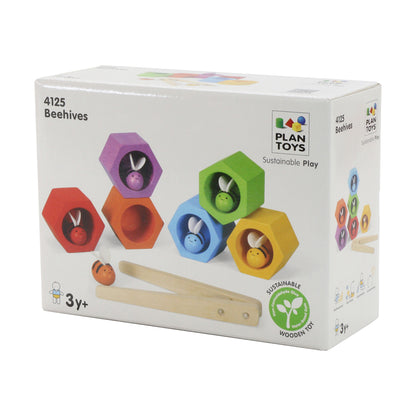 Plan Toys Beehives Game ‚Äì Colorful Sorting and Pinching Set