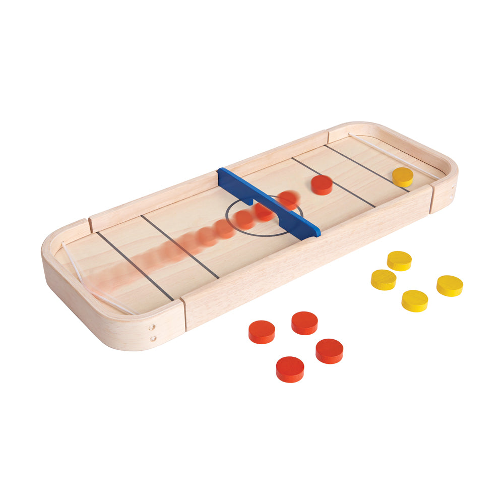 Plan Toys 2-in-1 Shuffleboard and Disc-Flicking Board Game