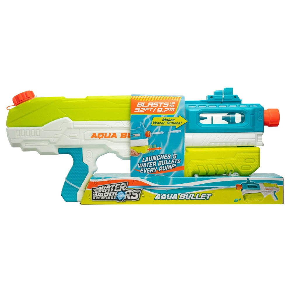 Water Warriors Aqua Bullet Pump-Action Water Blaster, Ages 8+ – Toys