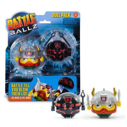 Battle Ballz: Duel Pack - Ice Berg & Evil Robot - 2 Warriors & Joysticks, Kids 5+