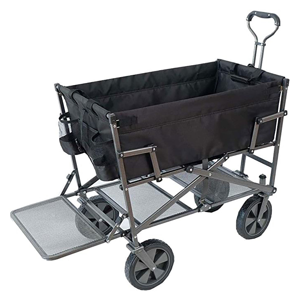 Mac Sports Double Decker Utility Wagon ‚Äì Black, Collapsible, 150 Lb Capacity