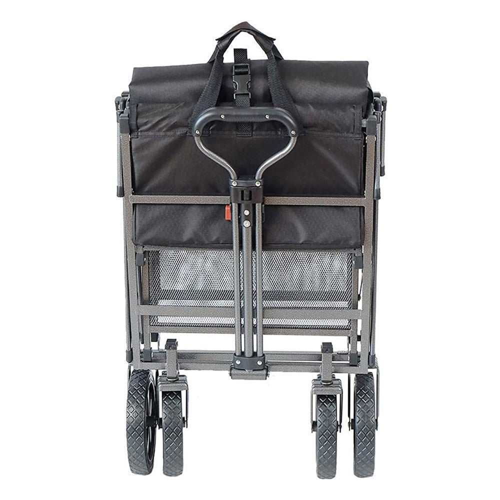 Mac Sports Double Decker Utility Wagon ‚Äì Black, Collapsible, 150 Lb Capacity