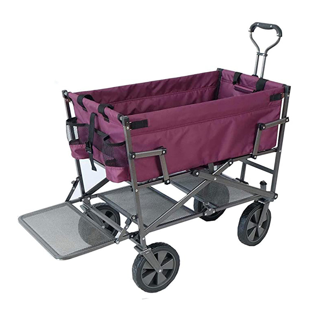 Mac Sports Double Decker Utility Wagon ‚Äì Purple, Collapsible, 150 Lb Capacity