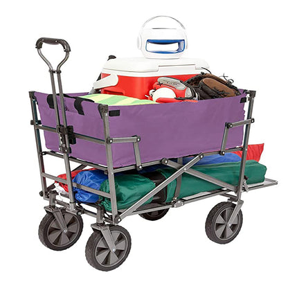 Mac Sports Double Decker Utility Wagon ‚Äì Purple, Collapsible, 150 Lb Capacity